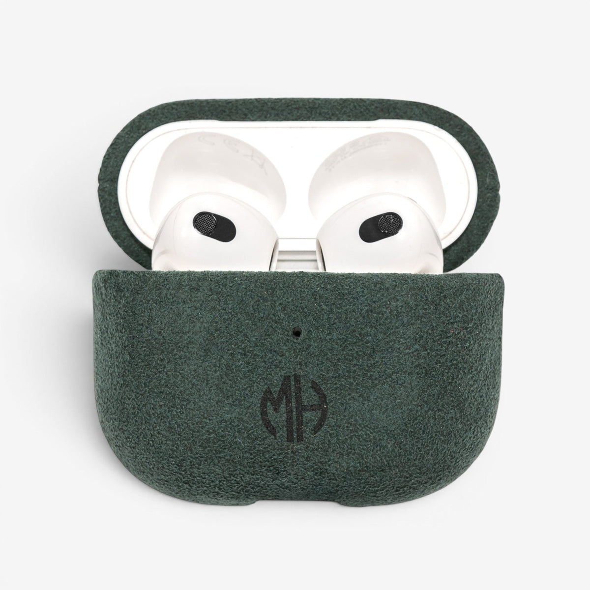AirPods Case Alcantara 3 Green Winkel#Modell_AirPods 3&Farbe_Green