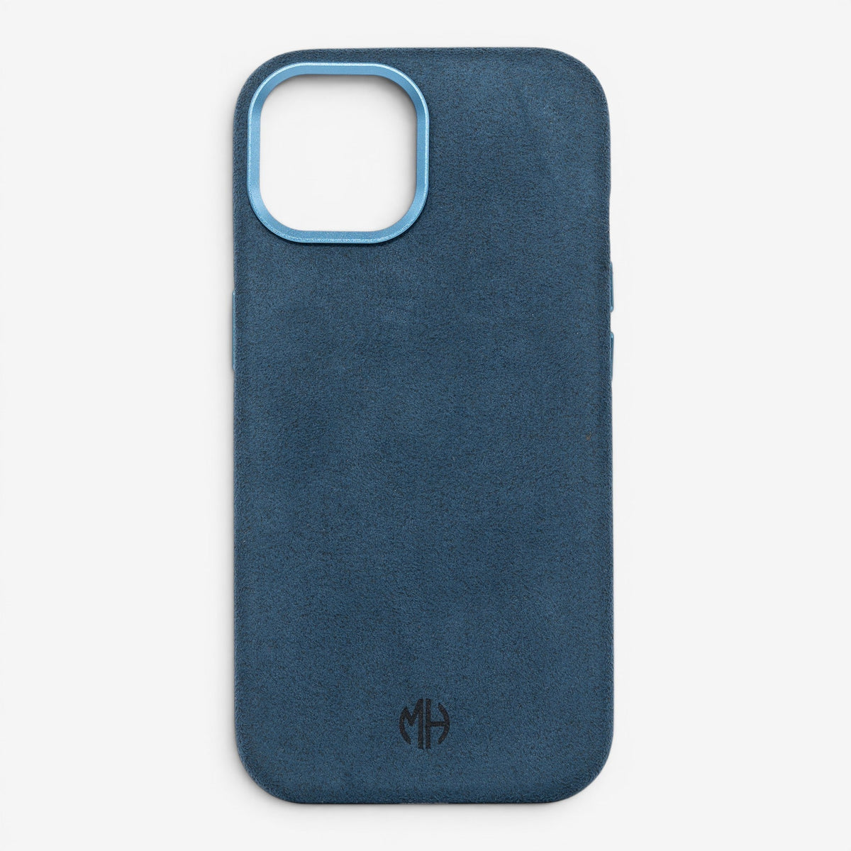 iPhone Case Alcantara 15 Plus Blue Front#Modell_iPhone 15 Plus&Farbe_Blue