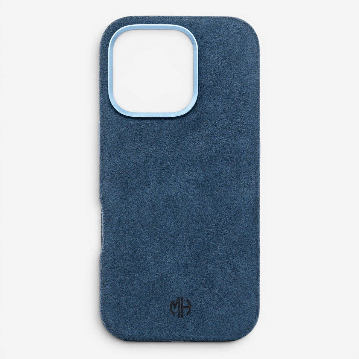 iPhone Case Alcantara 16 Pro Max Blue Front#Modell_iPhone 16 Pro Max&Farbe_Blue