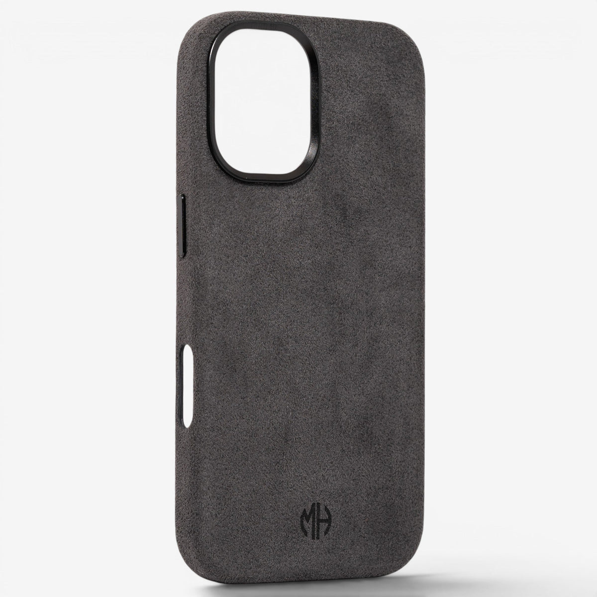 iPhone Case Alcantara 17 Dark Grey Winkel#Modell_iPhone 17&Farbe_Dark Grey