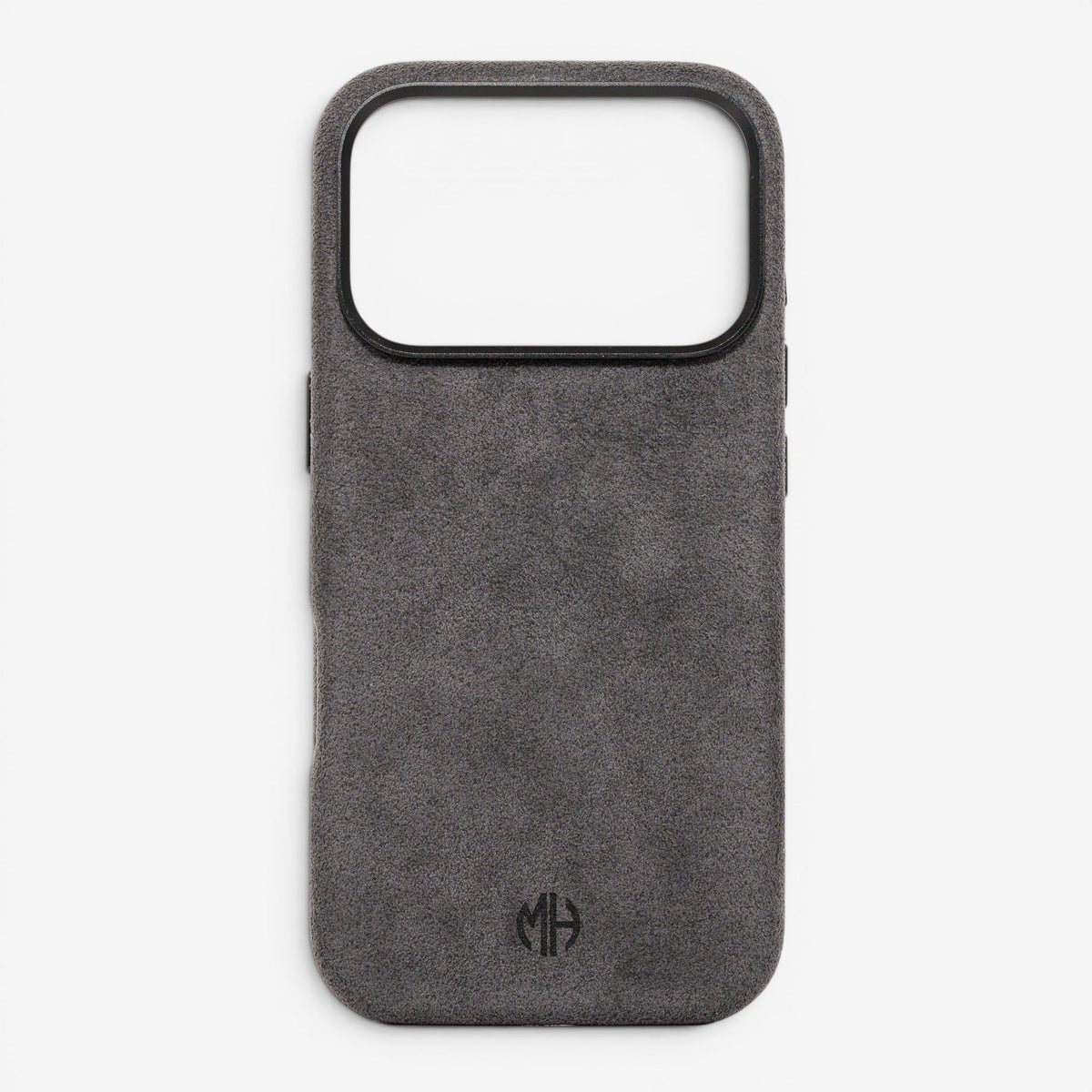 iPhone Case Alcantara 18 Pro Max Dark Grey Front#Modell_iPhone 18 Pro Max&Farbe_Dark Grey