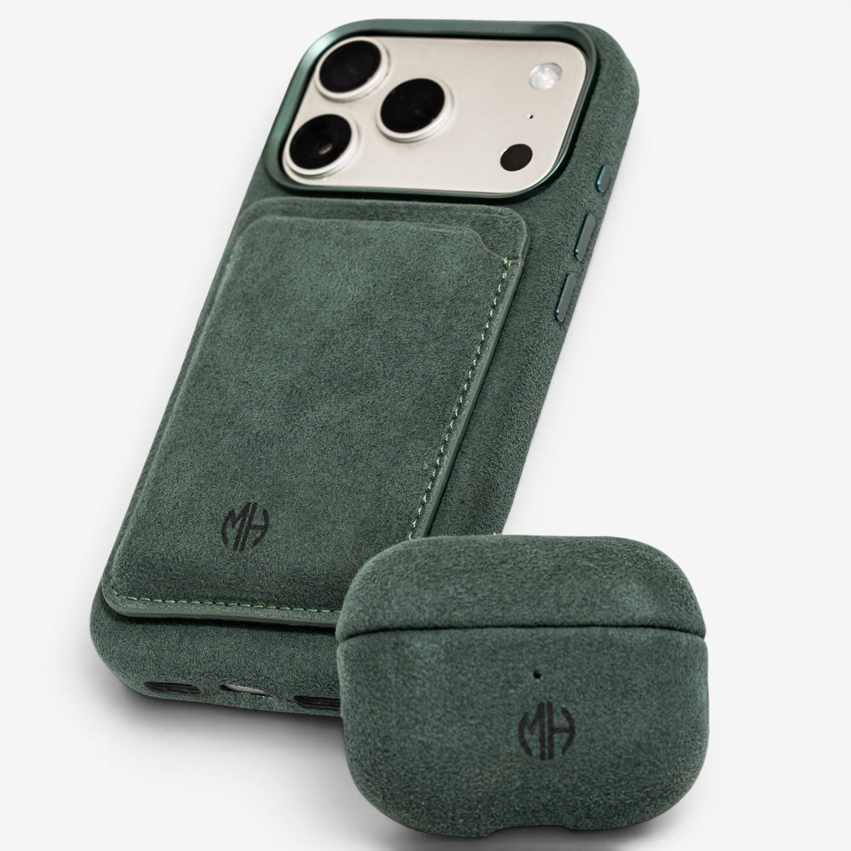 MagSafe Wallet Alcantara Green am iPhone#Farbe_Green