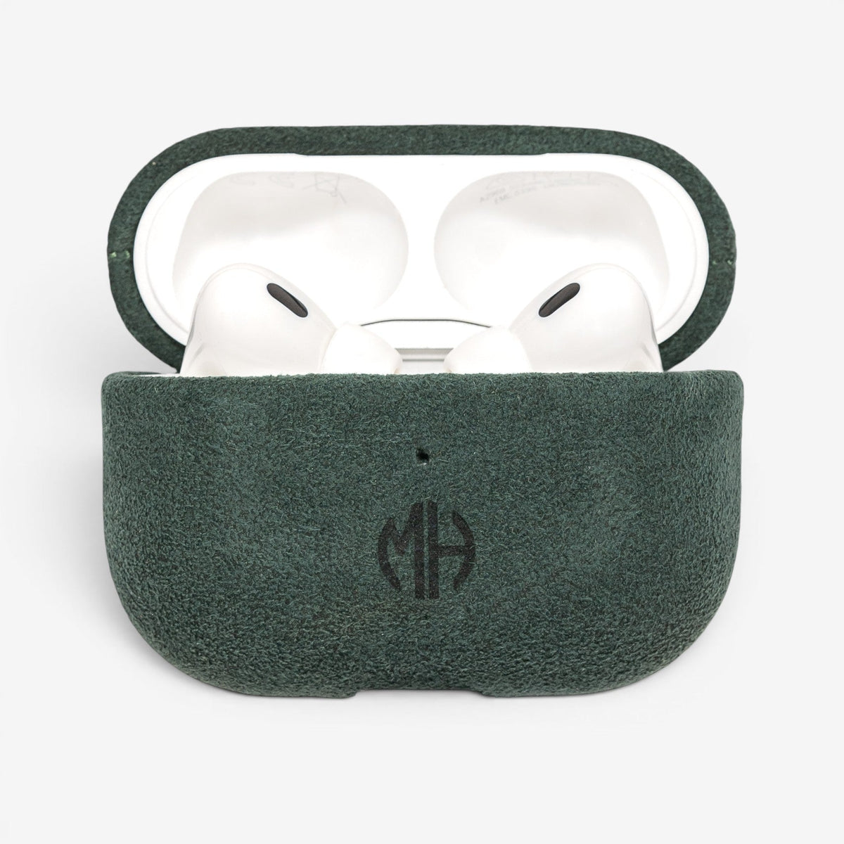 AirPods Case Alcantara Pro Green Winkel#Modell_AirPods Pro&Farbe_Green