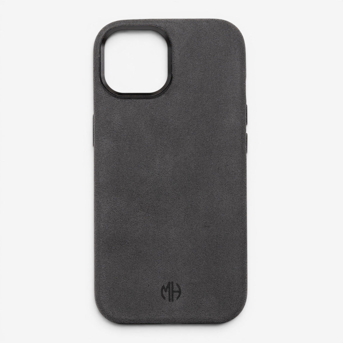 iPhone Case Alcantara 15 Plus Dark Grey Front#Modell_iPhone 15 Plus&Farbe_Dark Grey