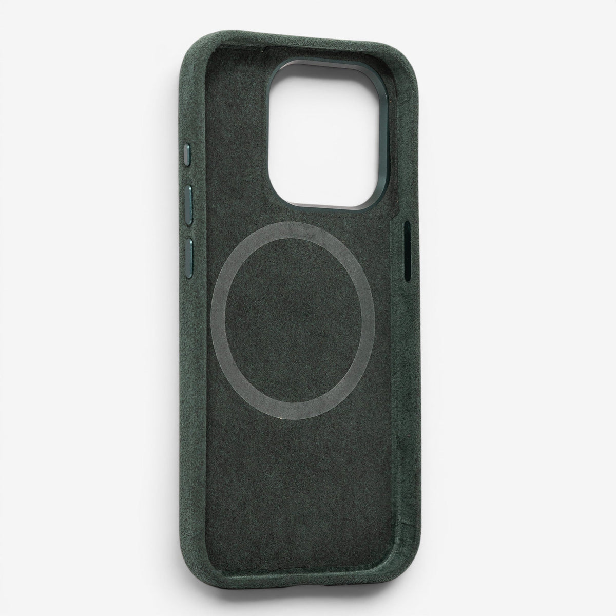 iPhone Case Alcantara 15 Pro Max Green Rückseite#Modell_iPhone 15 Pro Max&Farbe_Green