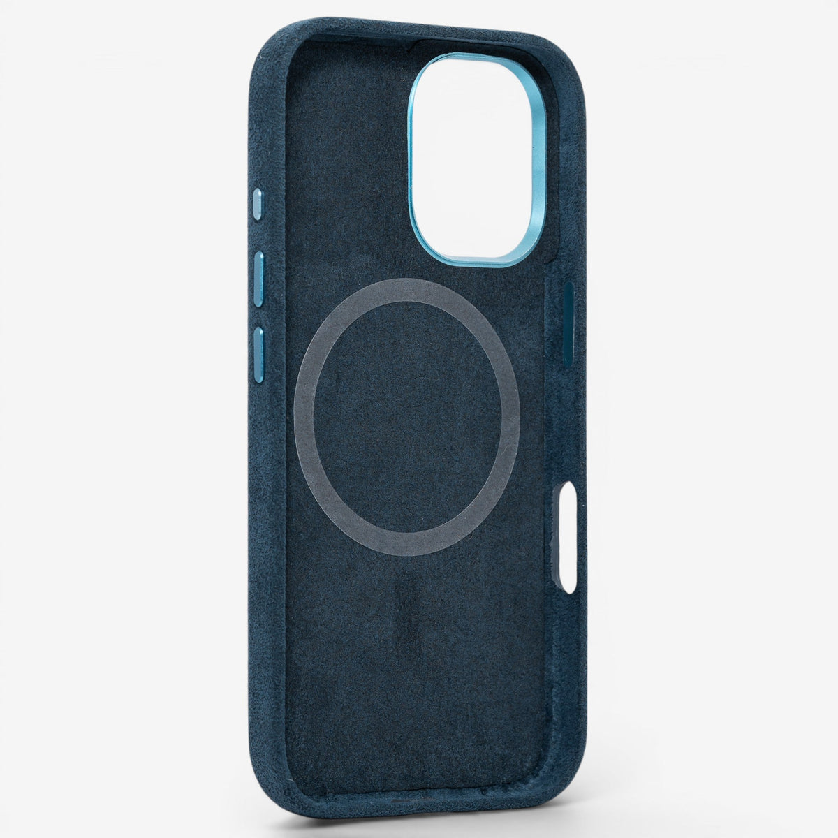 iPhone Case Alcantara 16 Plus Blue Rückseite#Modell_iPhone 16 Plus&Farbe_Blue