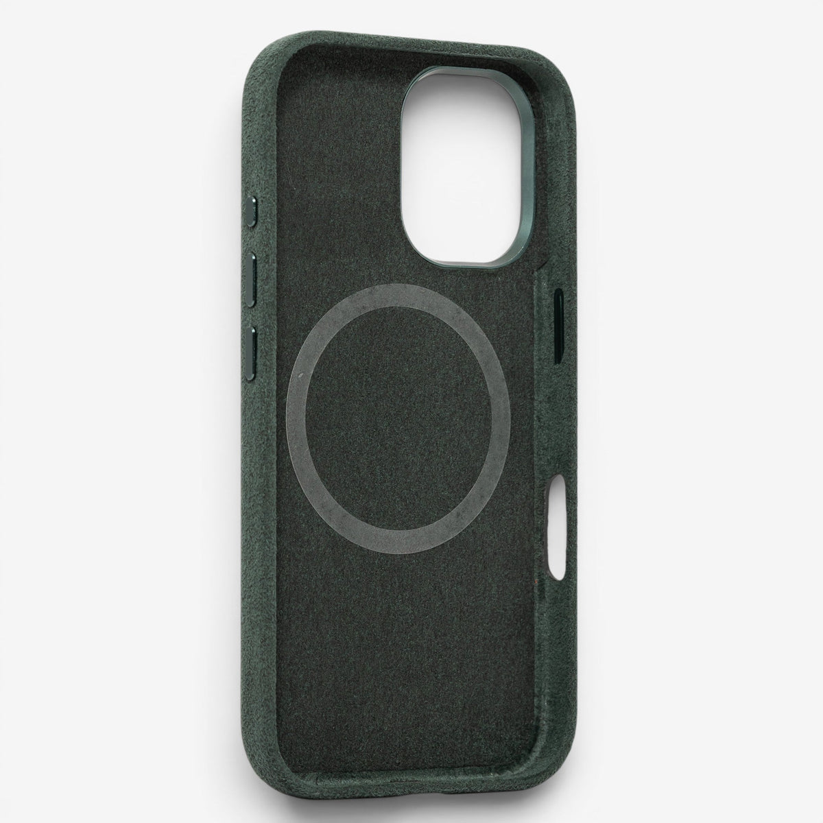 iPhone Case Alcantara 16 Plus Green Rückseite#Modell_iPhone 16 Plus&Farbe_Green