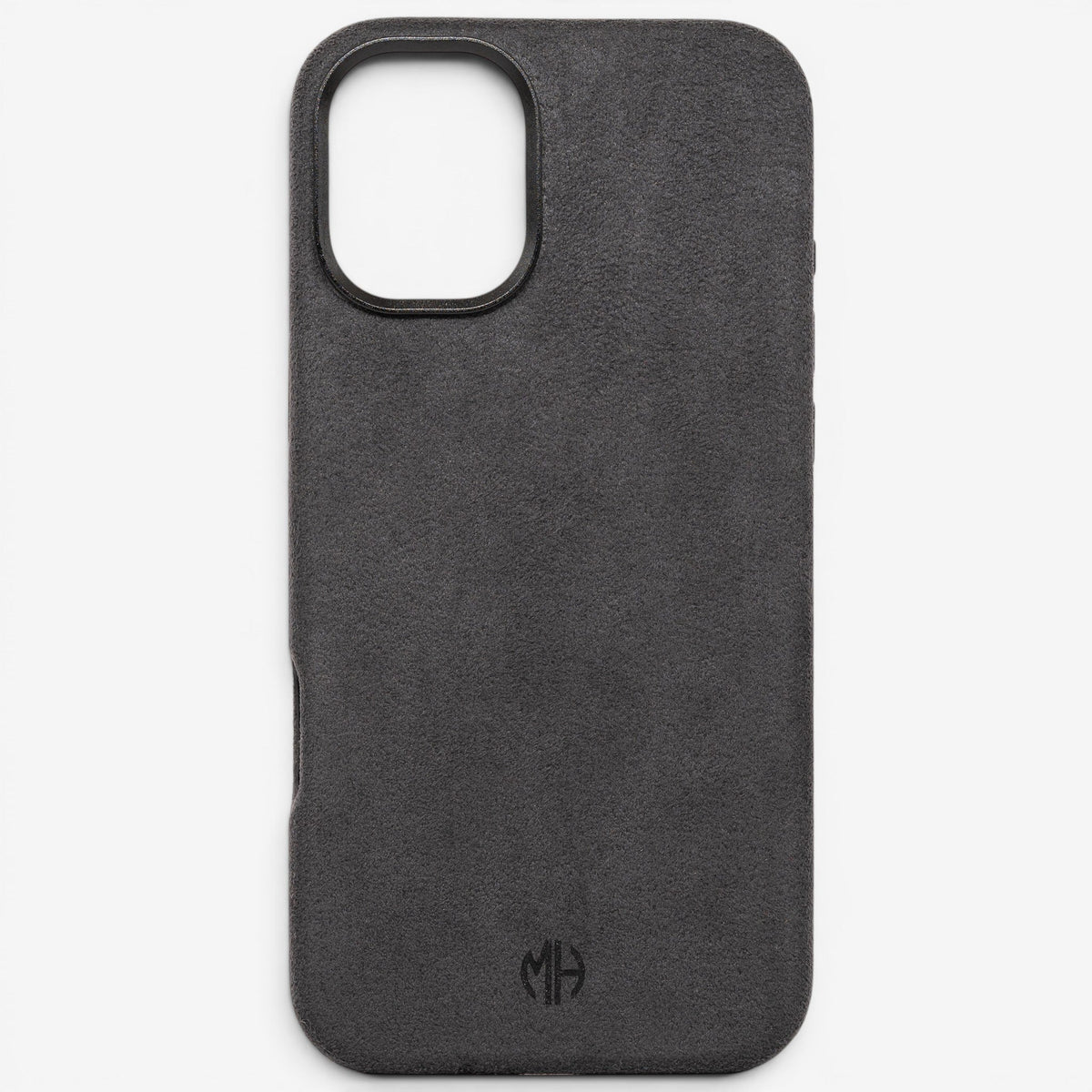 iPhone Case Alcantara 17 Dark Grey Front#Modell_iPhone 17&Farbe_Dark Grey