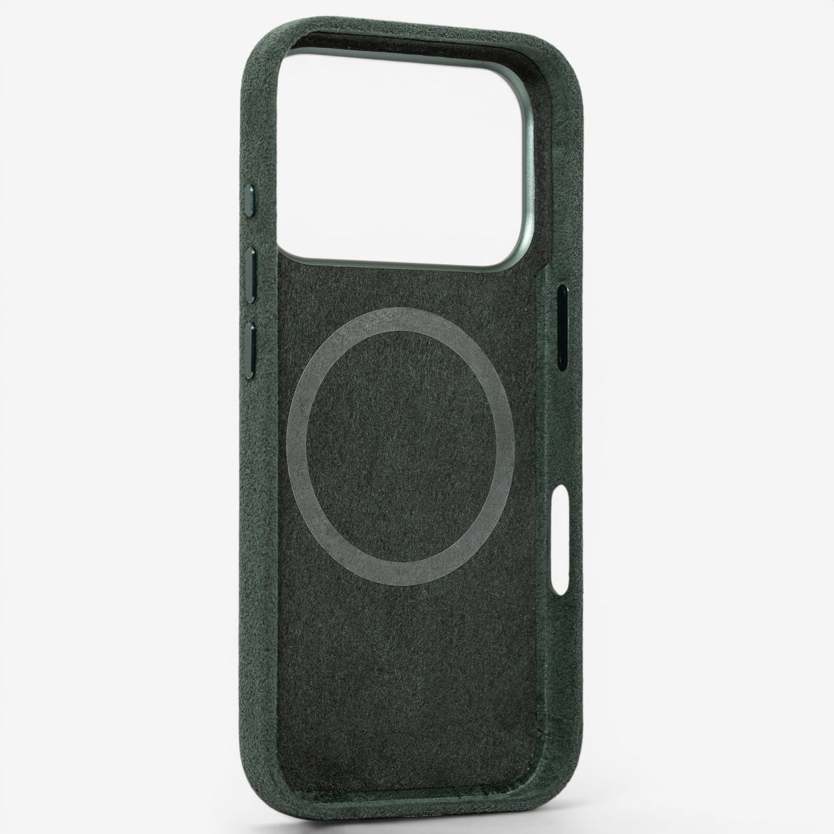 iPhone Case Alcantara 17 Pro Green Rückseite#Modell_iPhone 17 Pro&Farbe_Green