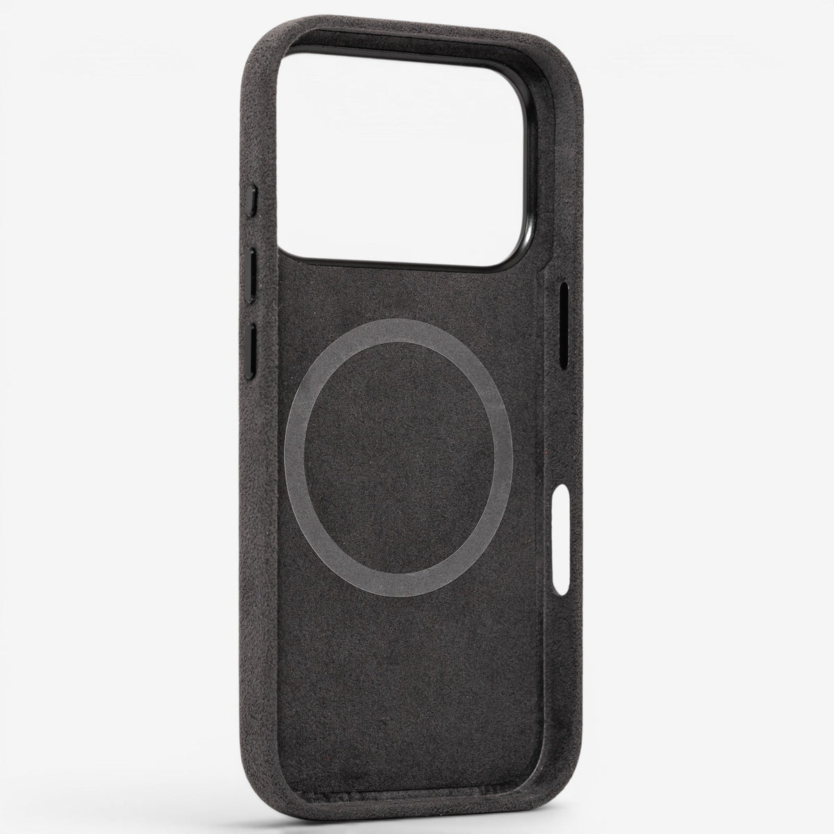 iPhone Case Alcantara 17 Pro Dark Grey Rückseite#Modell_iPhone 17 Pro&Farbe_Dark Grey