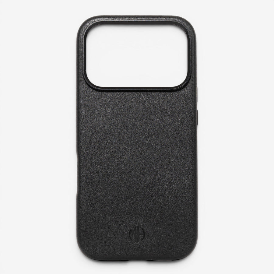 iPhone Case Leather 17 Pro Max Black Front#Modell_iPhone 17 Pro Max&Farbe_Black
