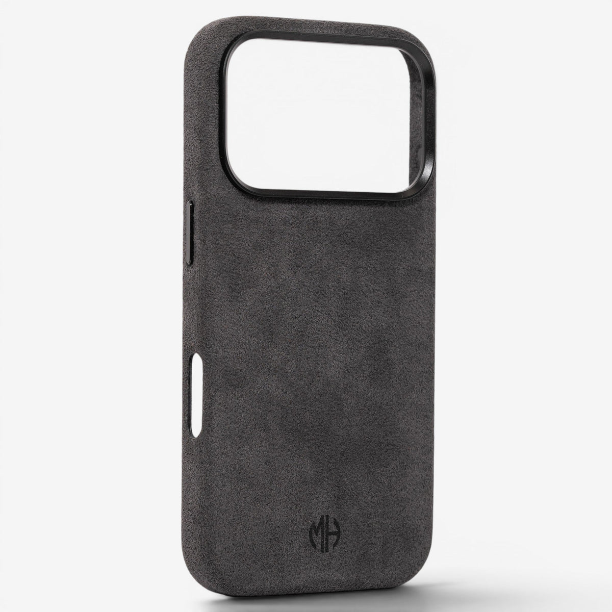 iPhone Case Alcantara 18 Pro Max Dark Grey Winkel#Modell_iPhone 18 Pro Max&Farbe_Dark Grey