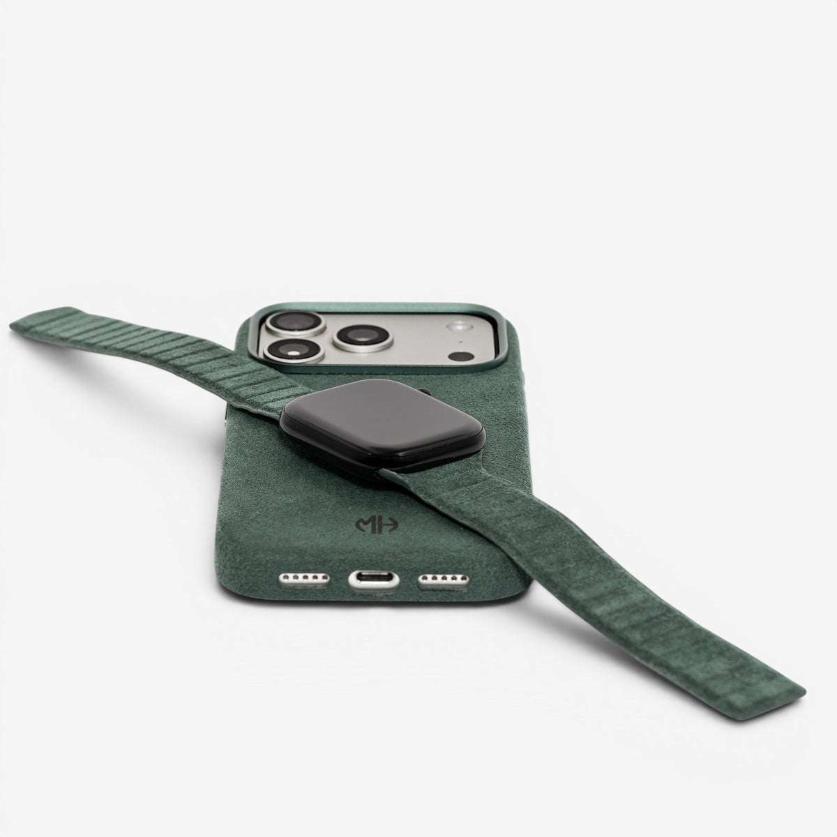 Apple Watch Band Alcantara Green am Handgelenk#Farbe_Green